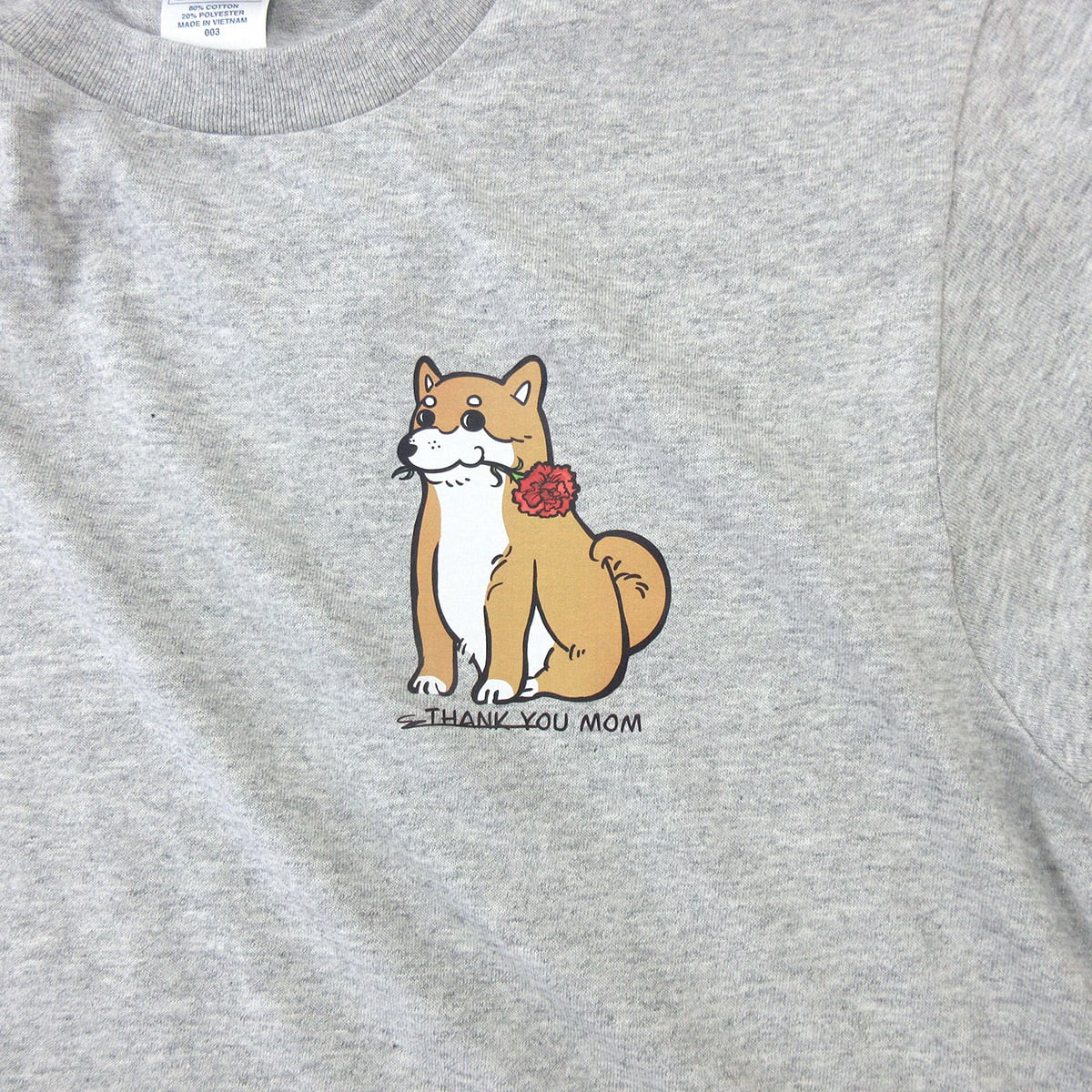 カーネーション 柴犬 Tシャツ ms98 母の日 お祝い メッセージ ギフト プレゼント
