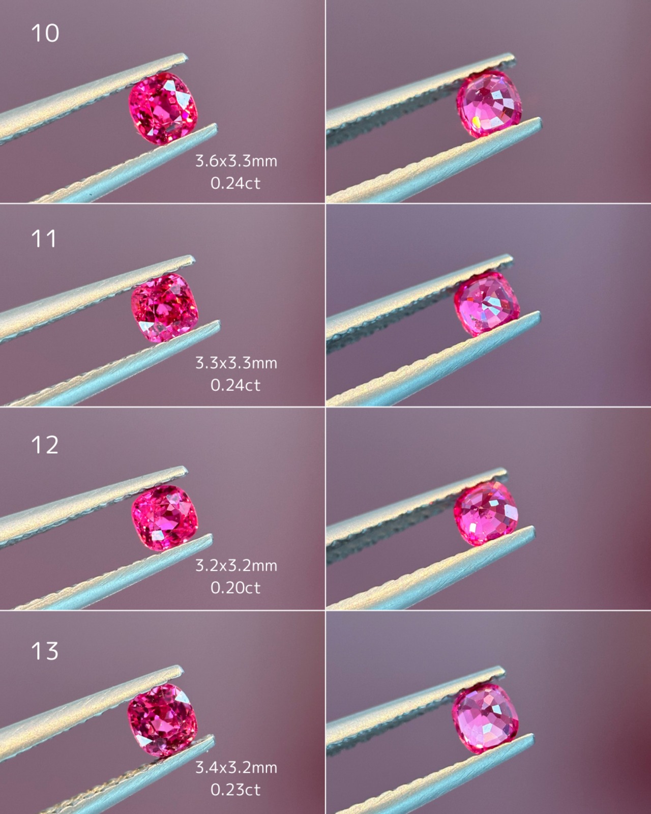 ミャンマースピネル【13】3.4x3.2mm,0.23ct