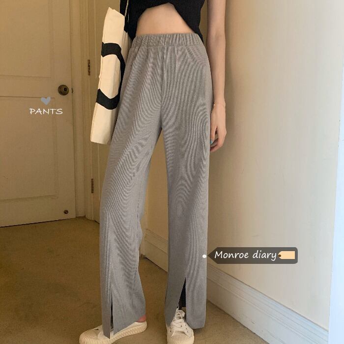 カジュアルパンツ ルーズハイウェストウェスト薄手スプリング 春物 モンロー94872065375