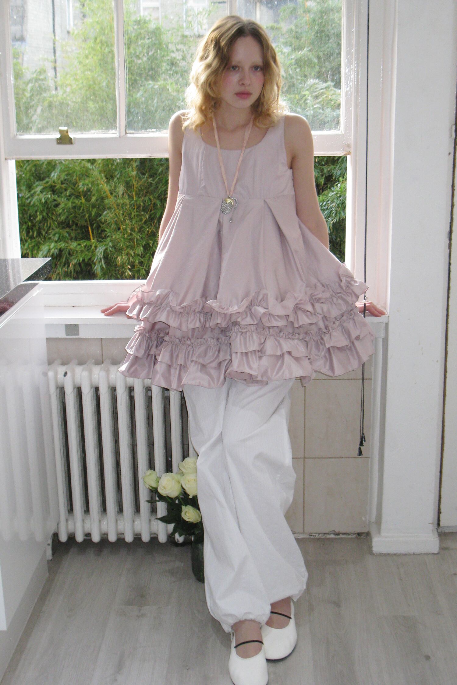 SINOON] Frill Sleeveless Dress (Pink) 正規品 韓国ブランド 韓国通販
