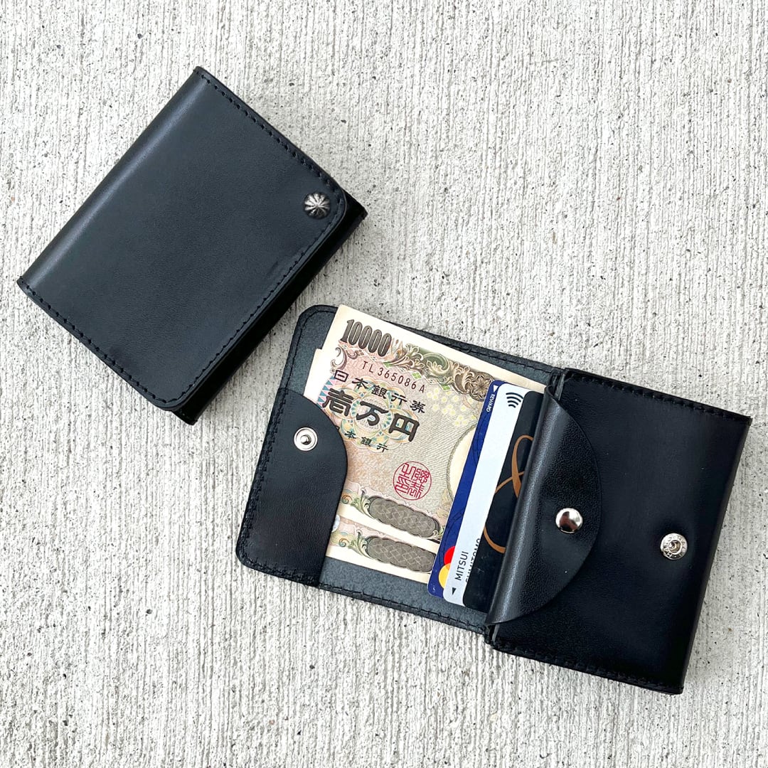 栃木レザー スタッズ コンパクト財布 5色展開 日本製 Made in Japan