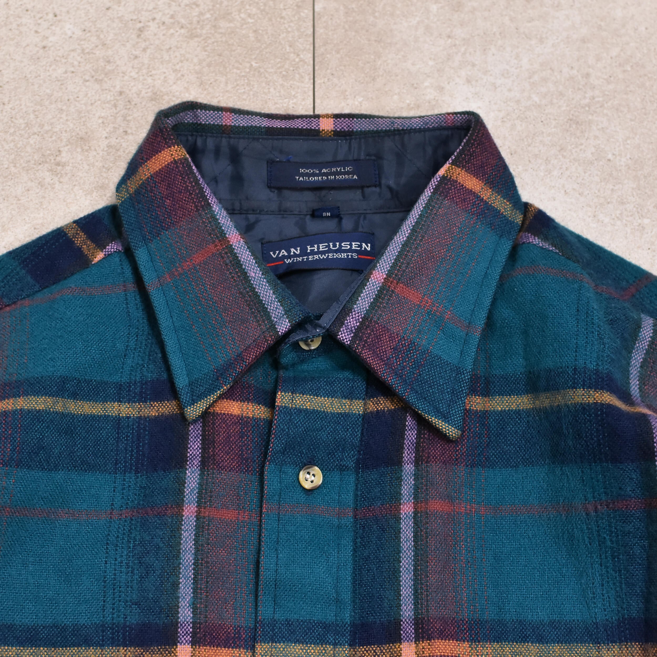 80～90s VAN HEUSEN check wool shirt | 古着屋 grin days memory ...