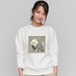 「睨みの白猫、仁義江戸猫」ロングTシャツ リブ付 /"Glazing White Cat, Honorary Edo Cat" Long Sleeve T-Shirt with Rib