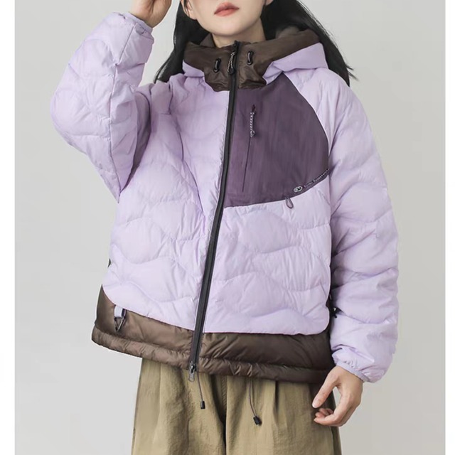 配色ナイロンパファージャケット