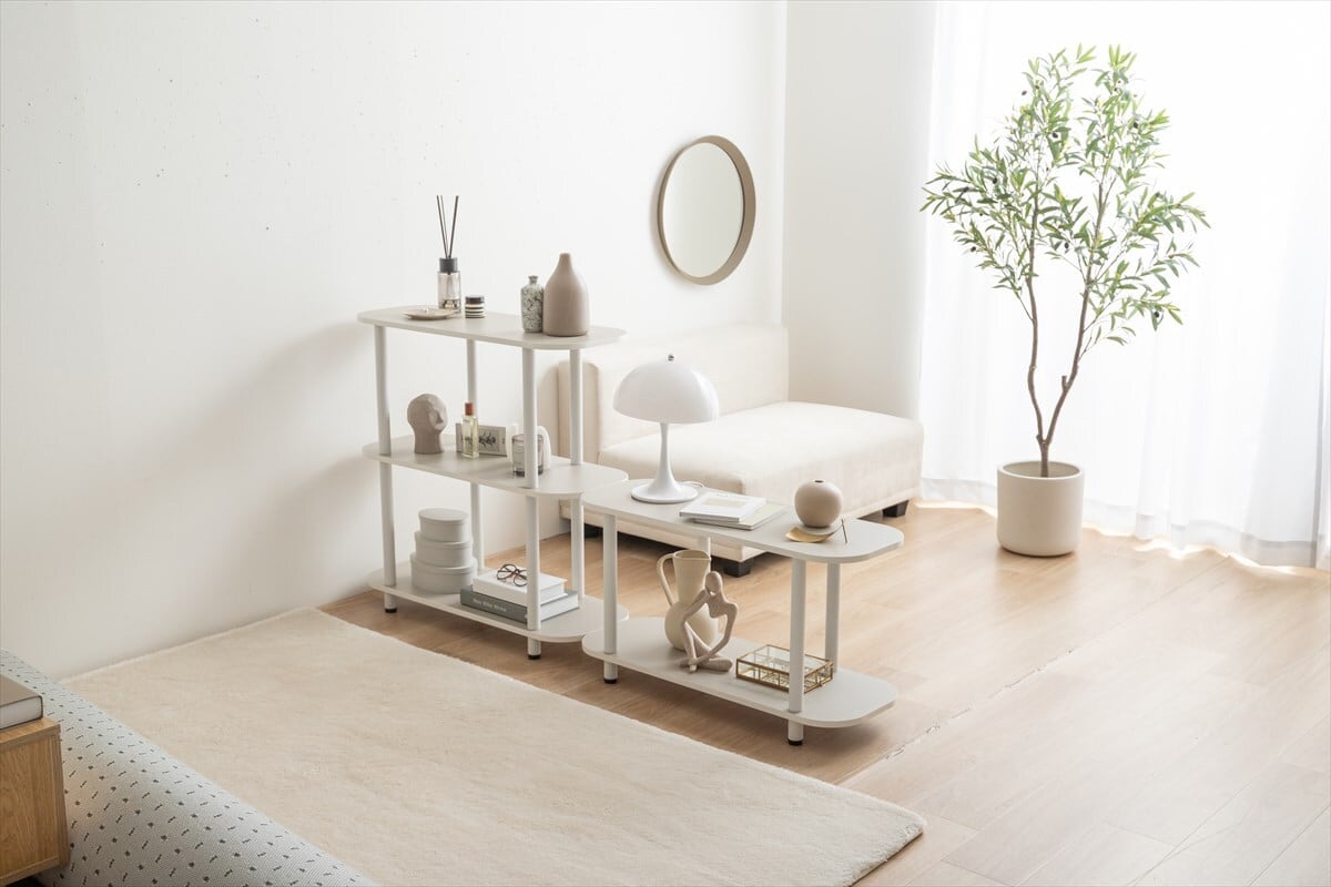 置くだけでお部屋を柔らかい印象で彩る2段ラック | TKSKSHOP☆送料無料☆