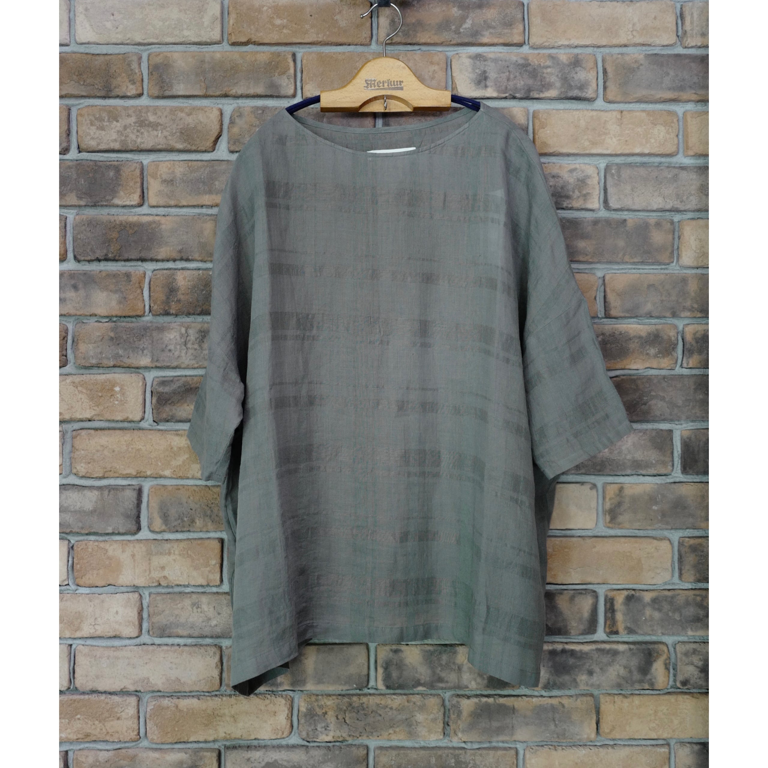 evam eva |linen ramie pullover blouse (moss gray)