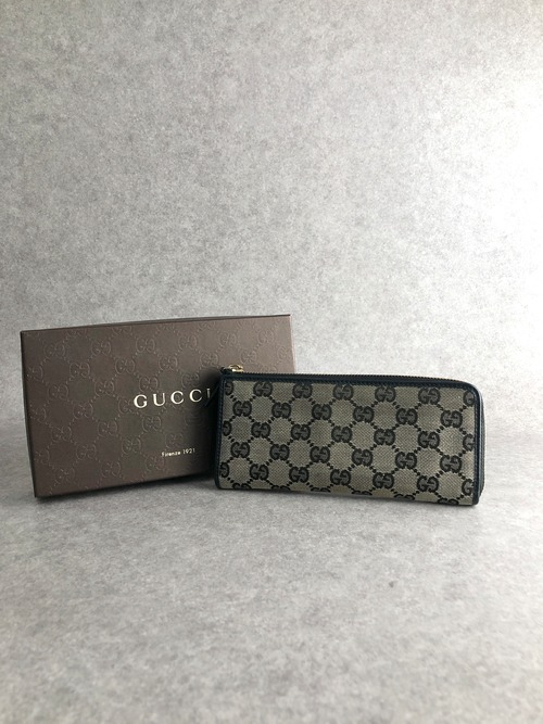GUCCI グッチ GG 財布 ブラウン ラウンドファスナー キャンバス 長財布 268917 vintage ヴィンテージ オールド zh82g5