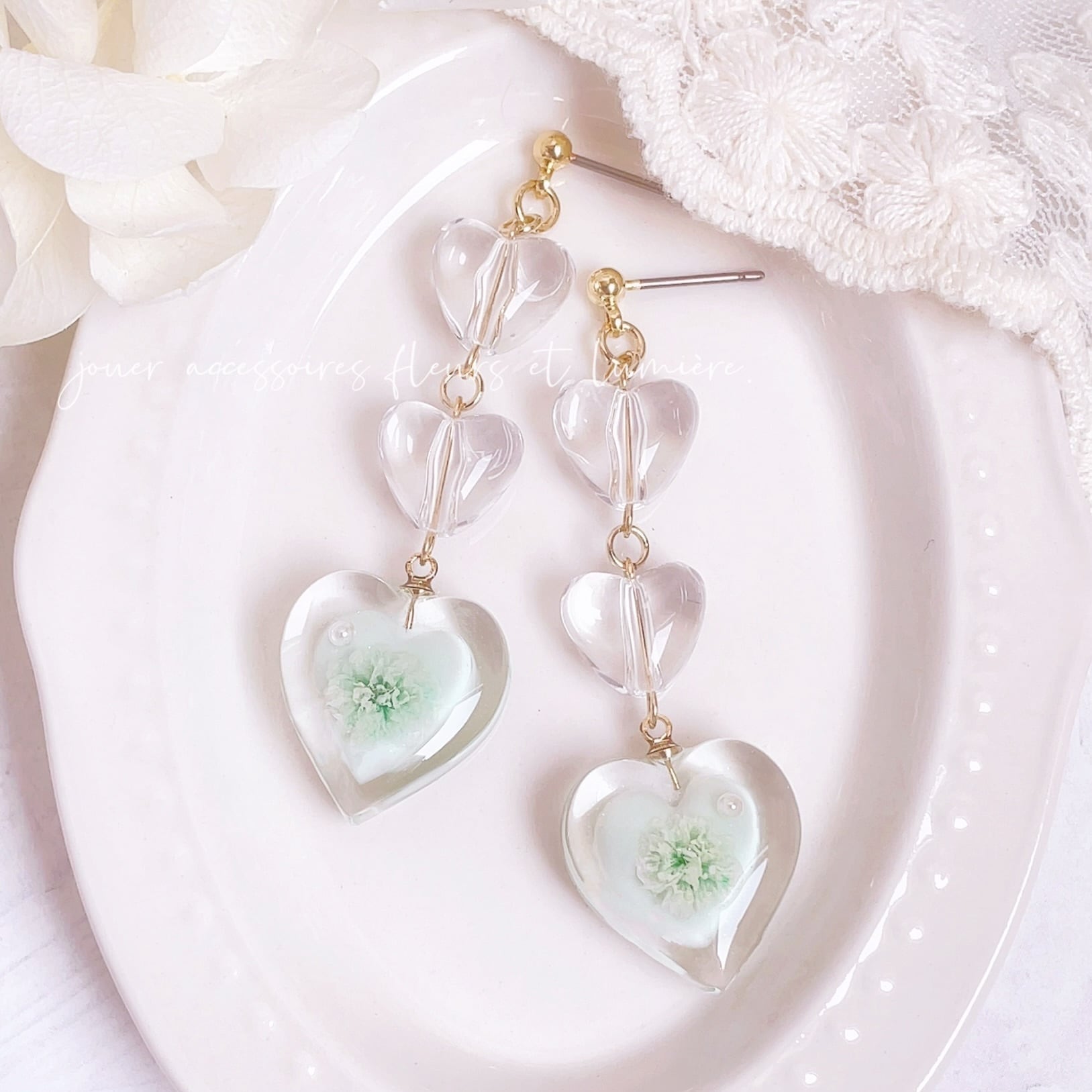 Neige "ネージュ" ピアス/イヤリング(pale green)