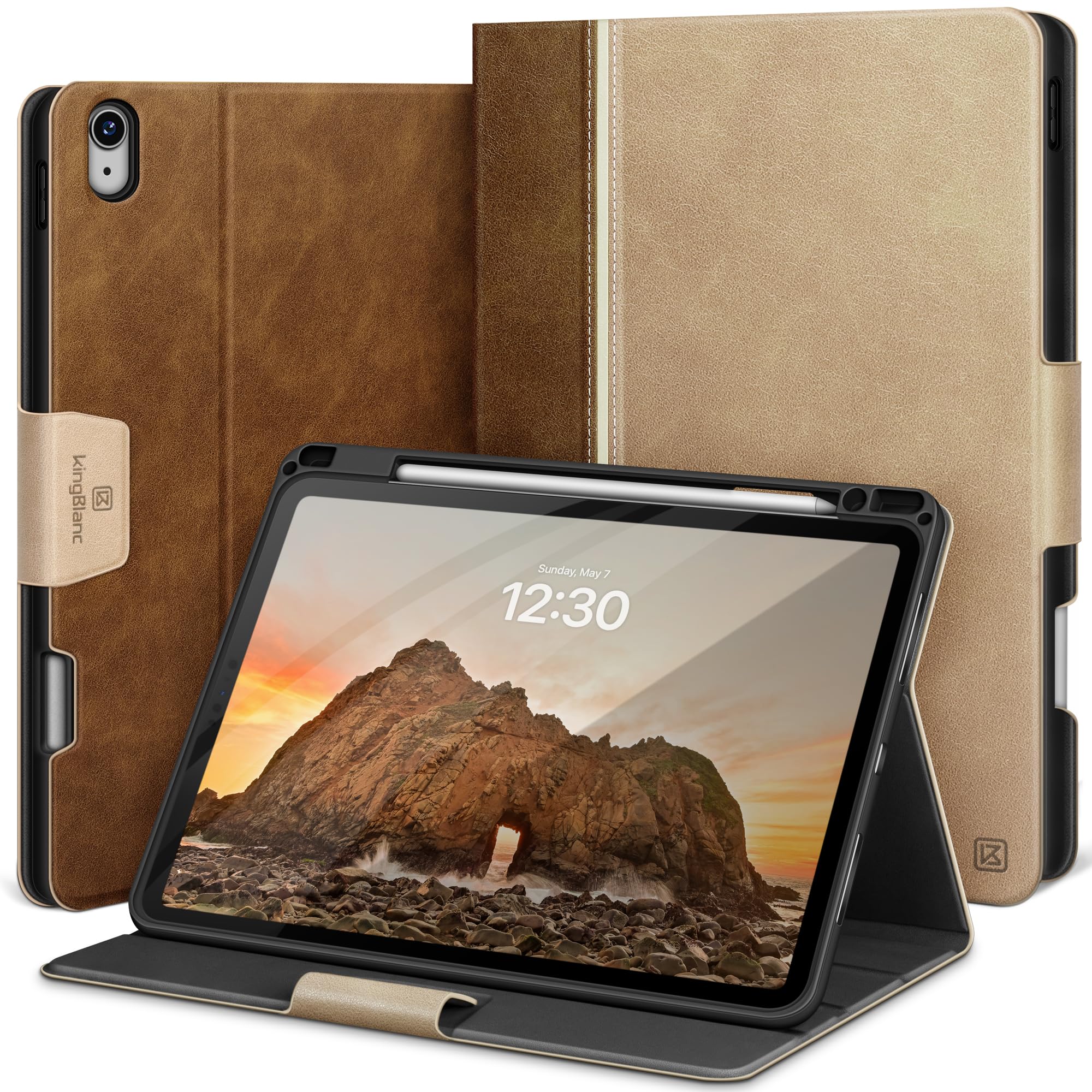KingBlanc iPad Air 11インチ 手帳型 ケース (M4/M3/M2、2026/2025/2024) ペンシル収納