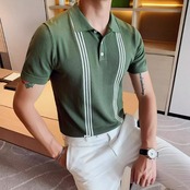 knit polo shirt tops 00123