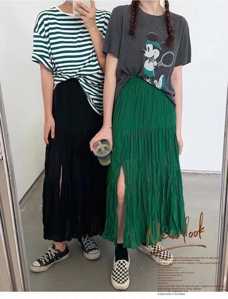 スリット入り　楊柳スカート　AJ11394-D004