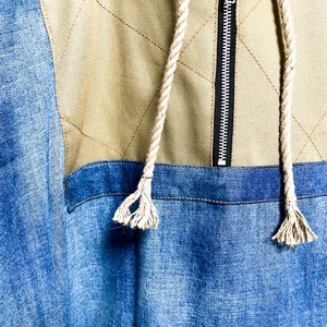 UNFINISHEDビッグシルエットダメージデニムパーカーパーカー