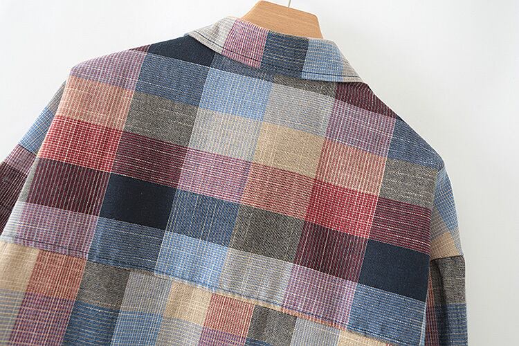 プラスサイズ チェックシャツ トップス シャツ ブラウス 袖あり 長袖