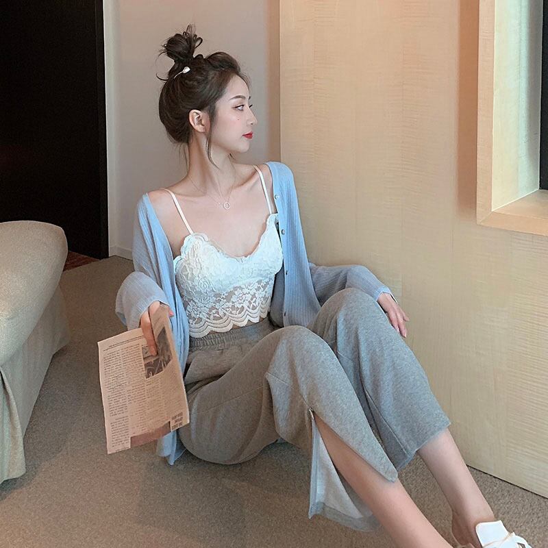 ホワイトセクシーレーススモールスリングレディースサマースキームノースリーブインナーベストショートボトミングジャケットアウターウェア ブラックストロベリース19004824458