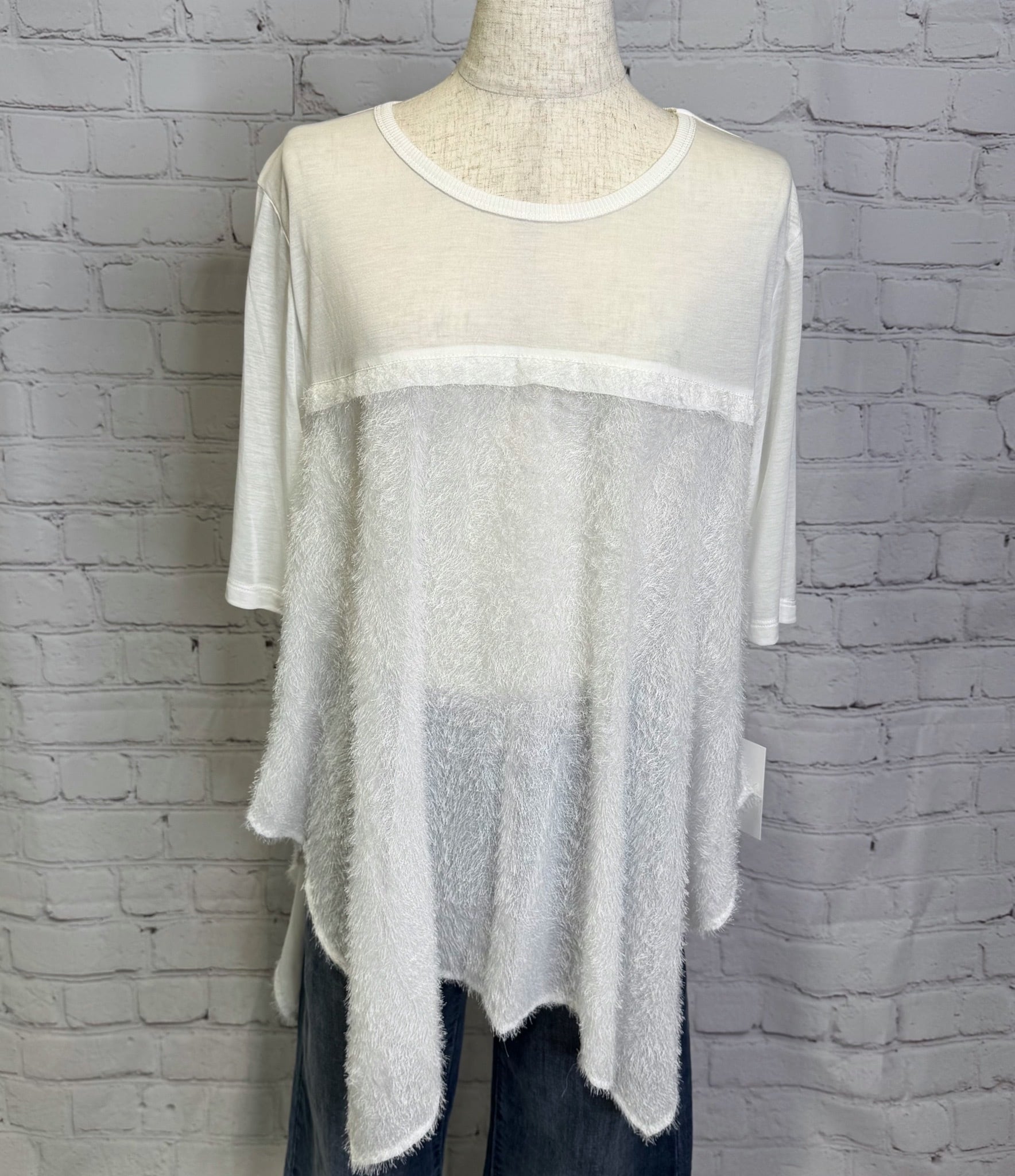 CYAN TOKYO シアントーキョー スクエアヘムフェザーコンビTOPS 601474