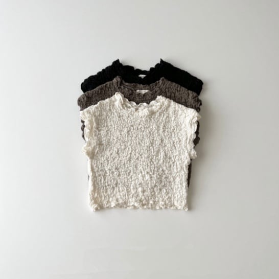 【BABY&KID】しわ無地ノースリーブシャツ