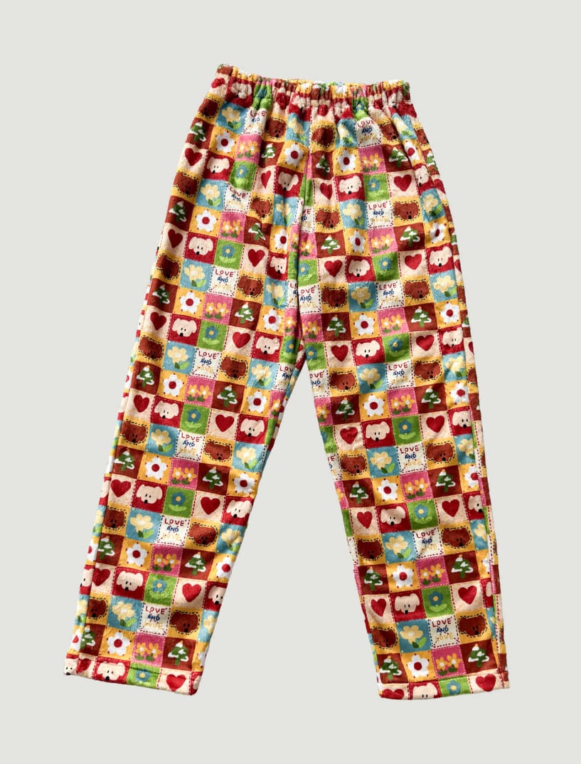 予約【cote a cote】Love Patchwork Roompants