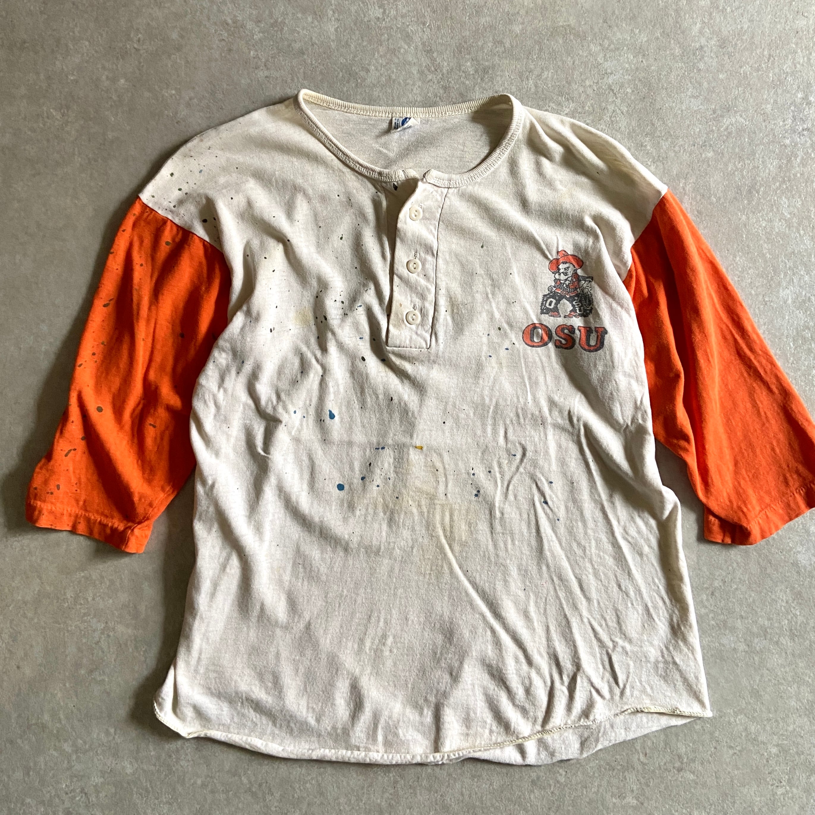 1970s Vintage ARTEX Henley Neck M Made in USA G615