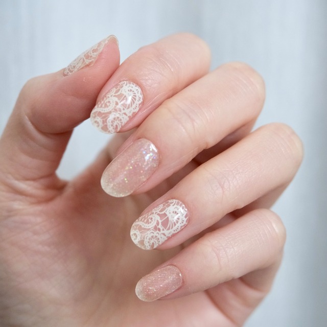 Gel nail sticker   the first 005 【Race × Glitter】