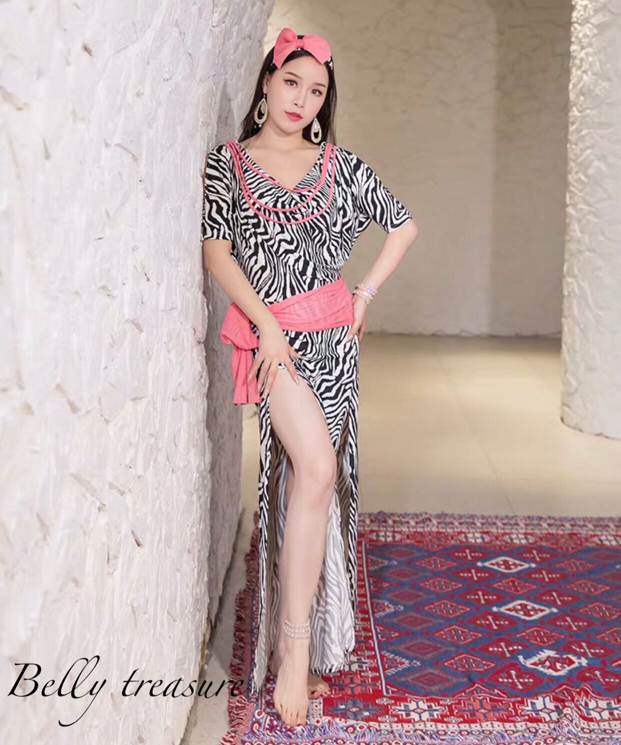 新品未使用♡ベリーダンス♡サイ―ディー/バラディドレス♡ブラック×ピンク 