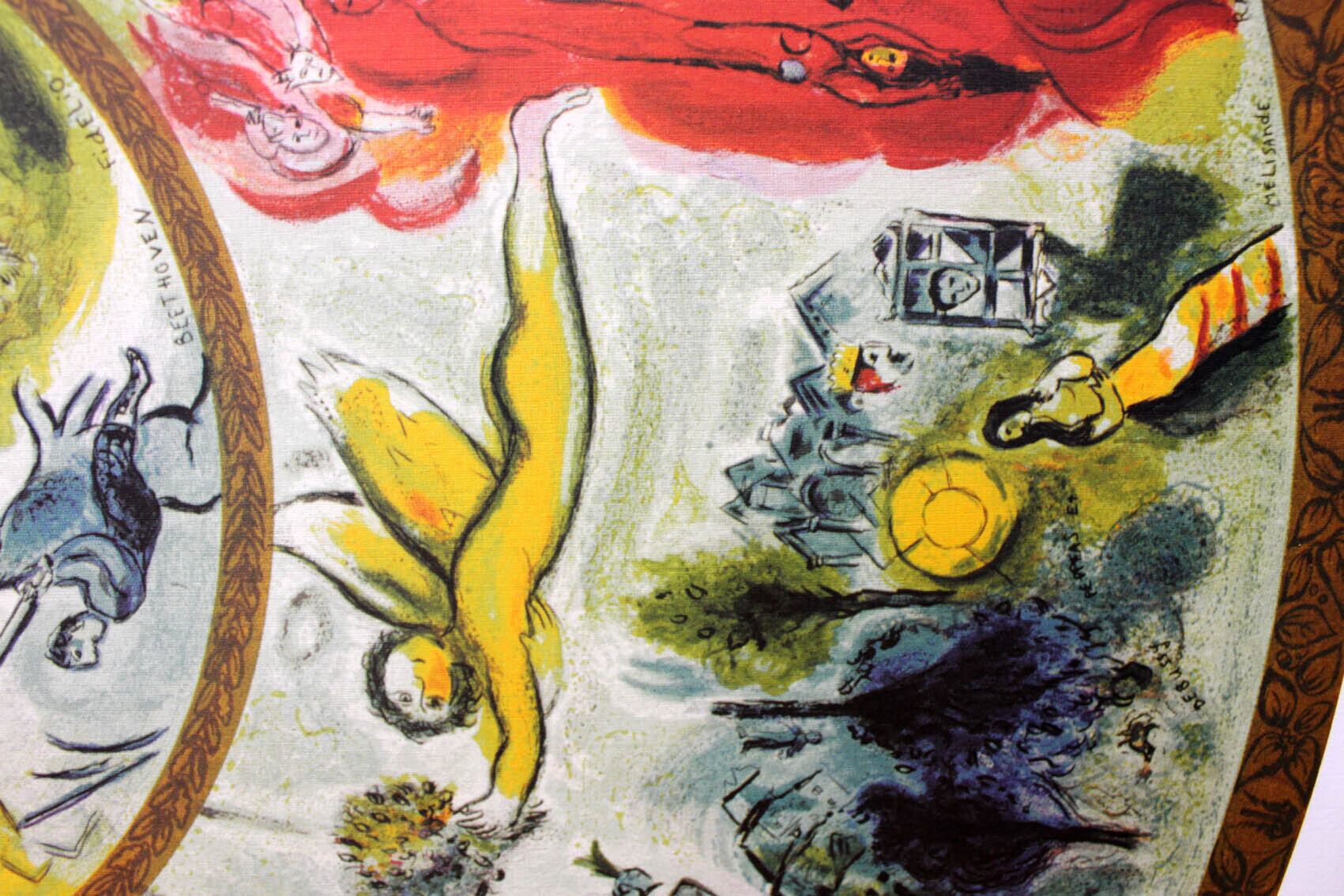 マルク シャガール作品「パリ オペラ座の天井画」作品証明書 展示用フック 限定500部エディション付複製画リトグラフ