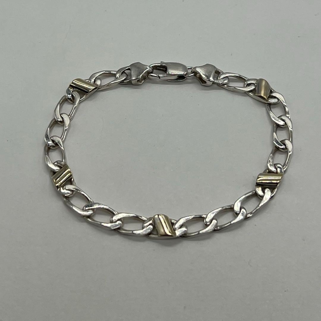 ティファニー TIFFANY フィガロチェーン ブレスレット SV YG コンビ