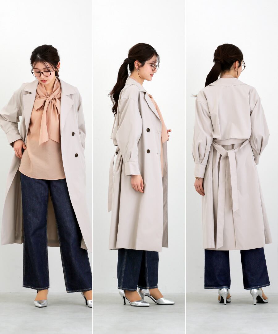 定価35,000円　試着のみ ライトトレンチコート SALE 30％OFF】【 Nano-Tex加工 】 コットニーギャバジン・ライト ジャケット・アウター