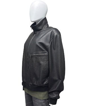 2000s ARMANI COLLEZIONI LEATHER BOMBER JACKET