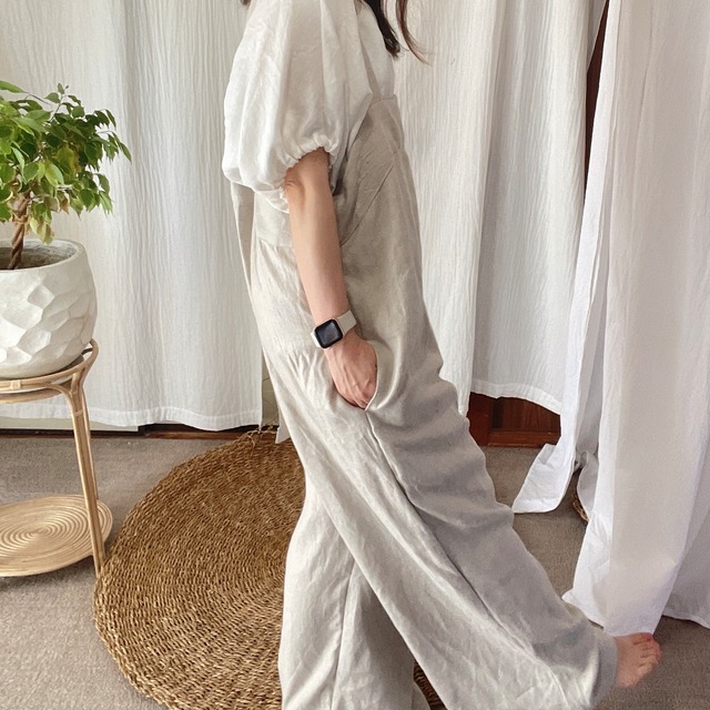 winter linen ↟ ゆるサロペ ↟