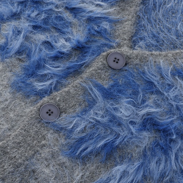 Contrast shaggy cardigan A00049