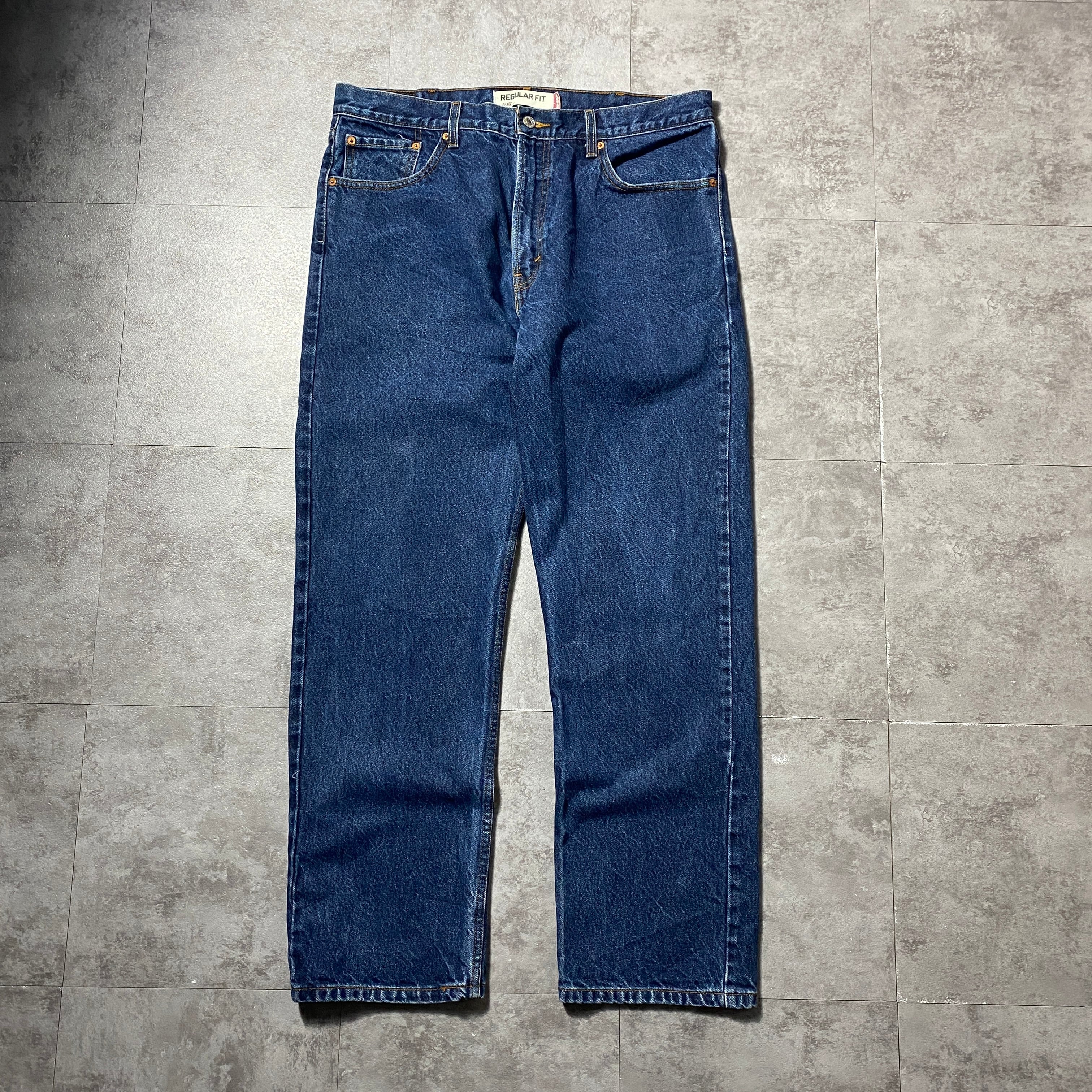 W38 L32】00's Levis 505 リーバイス ジッパーフライ ストレート 濃紺