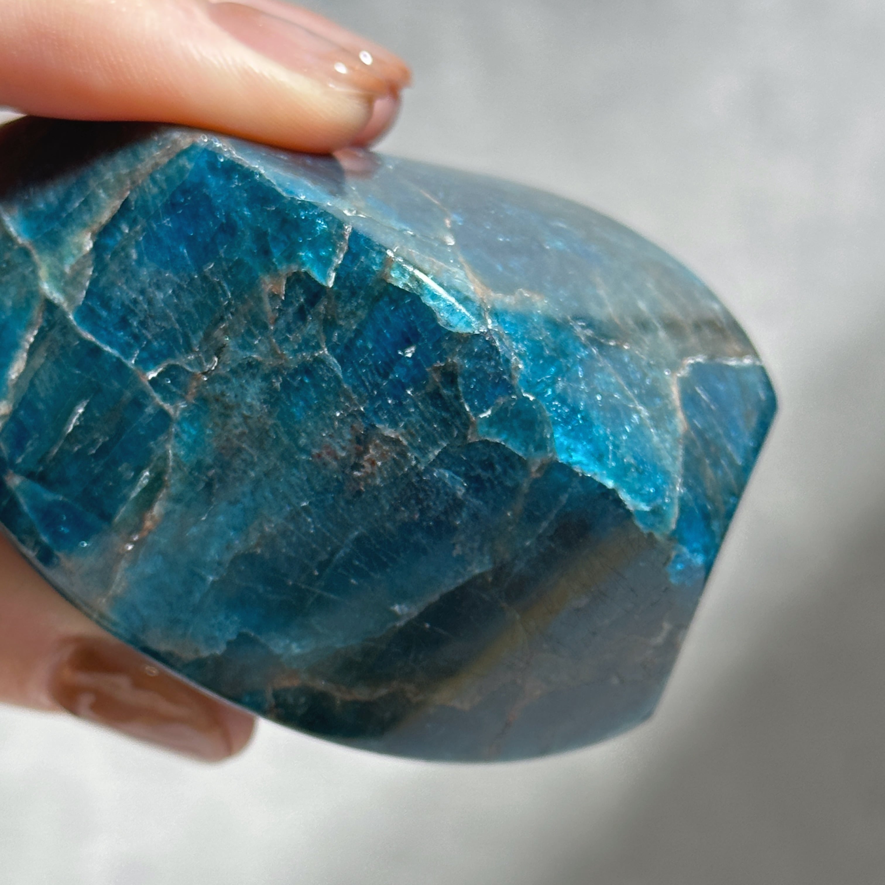 ブルーアパタイト フレイム型01◇ Blue Apatite ◇ 天然石・鉱物