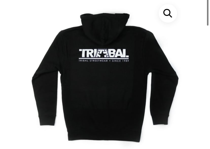 TRIBAL STREETWEAR FONT LOGO/T-STAR-MEN'S ZIP HOODIE