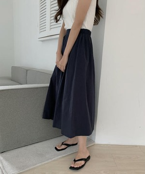 《即納商品》fleeng long skirt (butter / beige / navy)