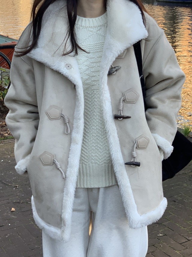 (verveine)  high-neck duffle reversible shearing mustang