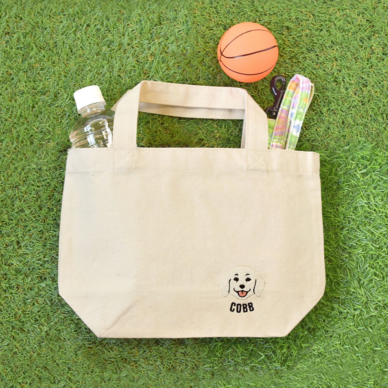 ゴールデンレトリバー（子犬）刺繍 お散歩ハンドバッグ（ 名入れ可