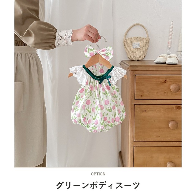 【姉妹服】フラワーフリルロンパース/フラワーフリル上下セット - 2