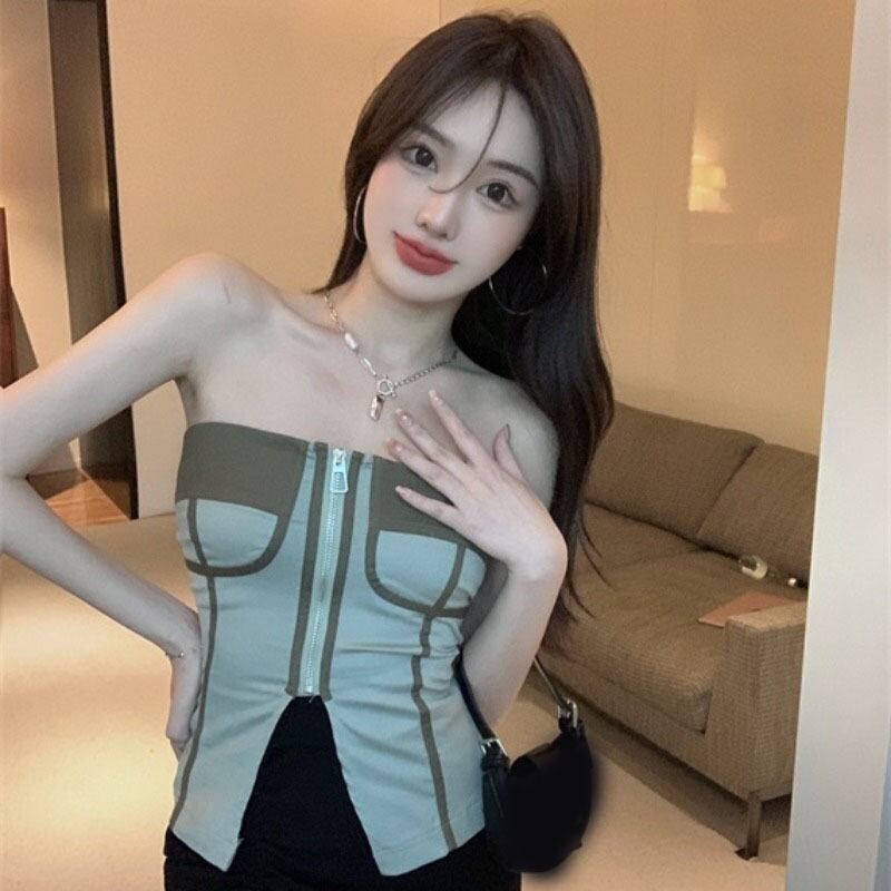 トップス サマー薄手スタイルストラップレスジャケット 夏物 ヨーロピアン YY-ファッション24380951555