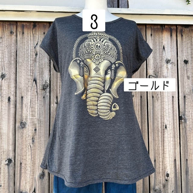 キラキラガネーシャフレンチTシャツ