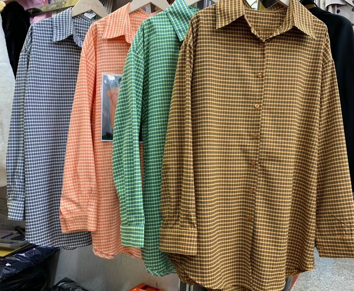 ギンガムチェック　オーバーシャツチュニック　AJ22263-B04