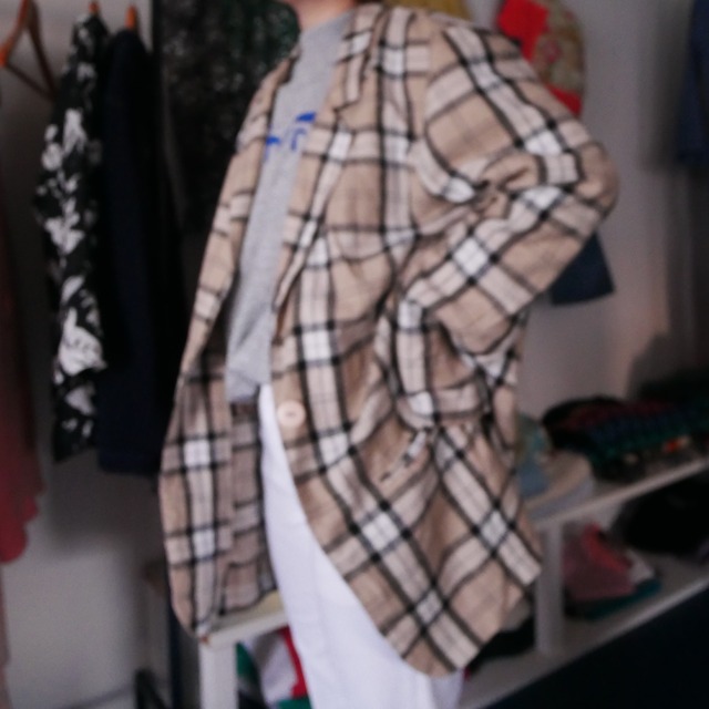 loose check jacket