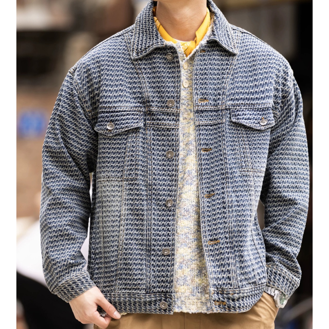 Jacquard Woven Denim Jacket ◇H0391