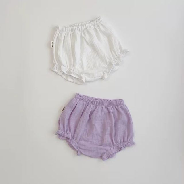 【BABY】夏作フリルショートパンツ付きハイウエストベビーパンツ 女の子 6〜12ヶ月