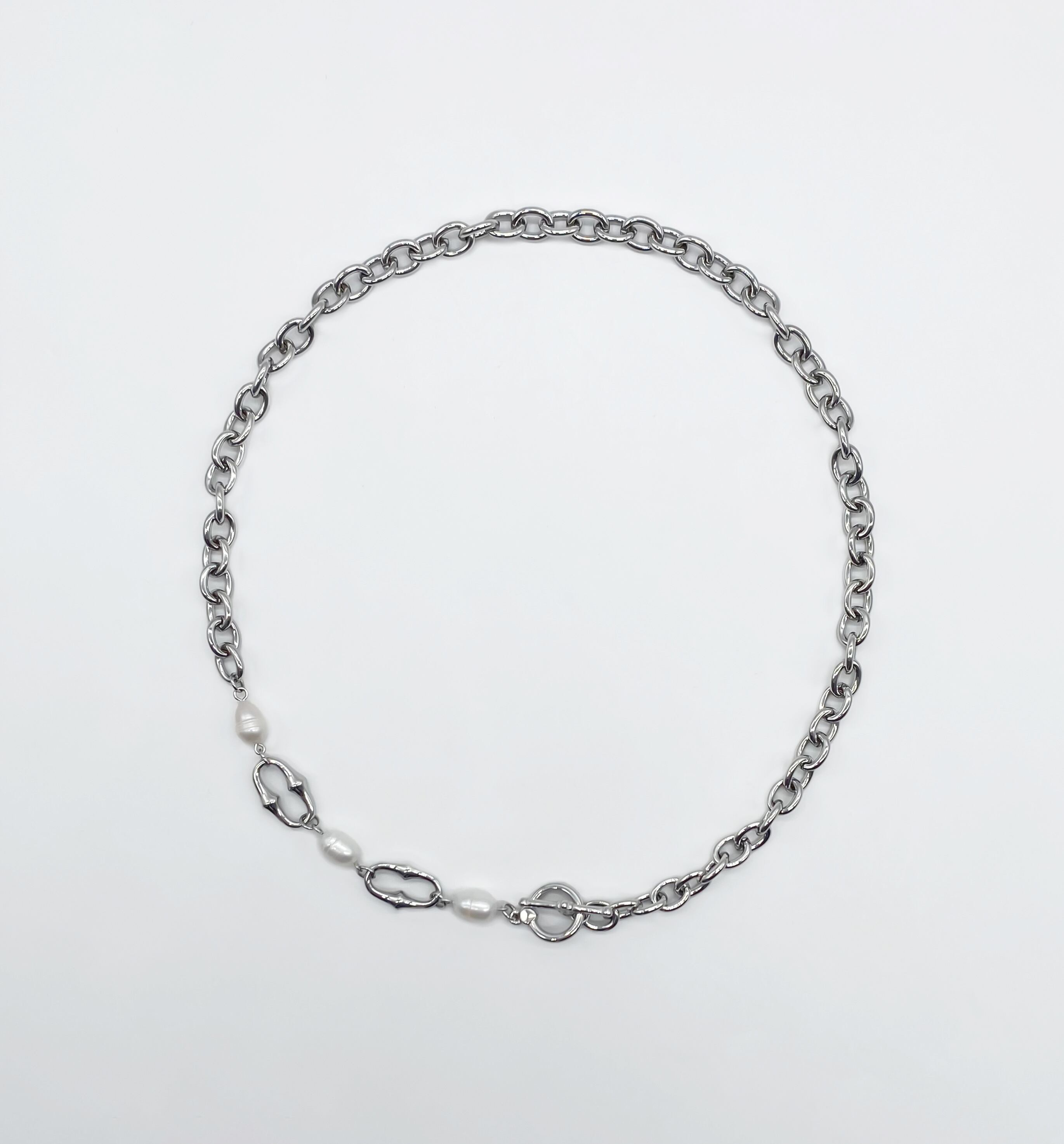 GOTHIC PEARL NECKLACE シルバー | I AM THE 1