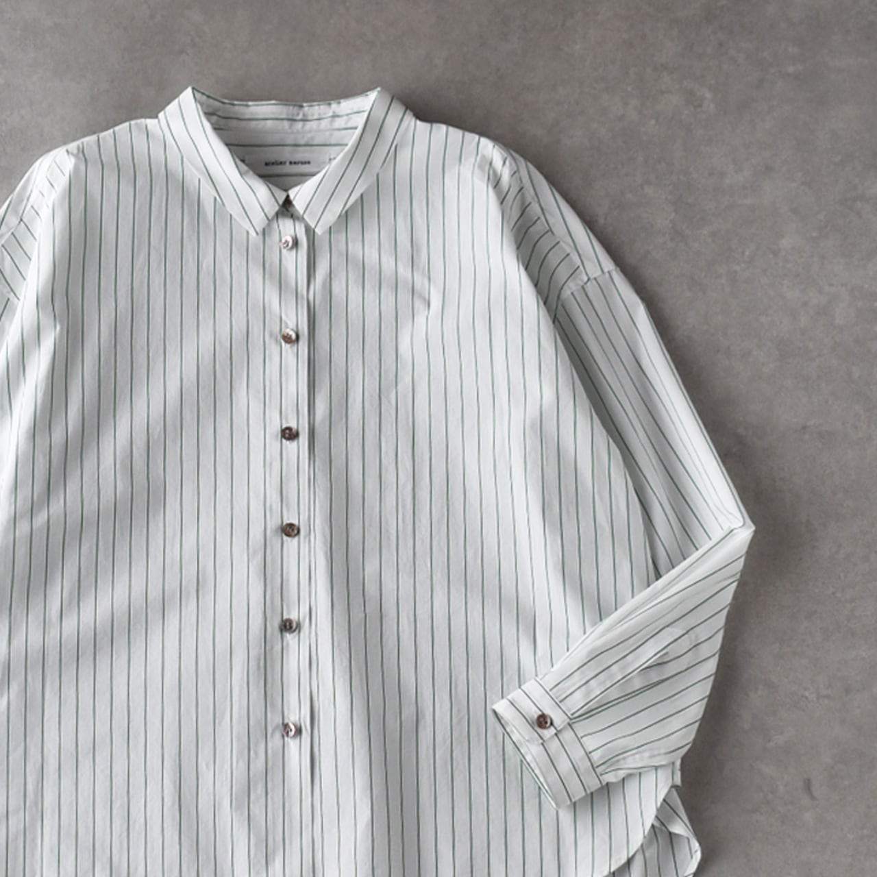 オフィシャル通販 atelier naruse コットン WA バンドカラーブラウス 