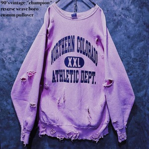 【doppio】90's vintage "champion" reverse weave boro custom pullover