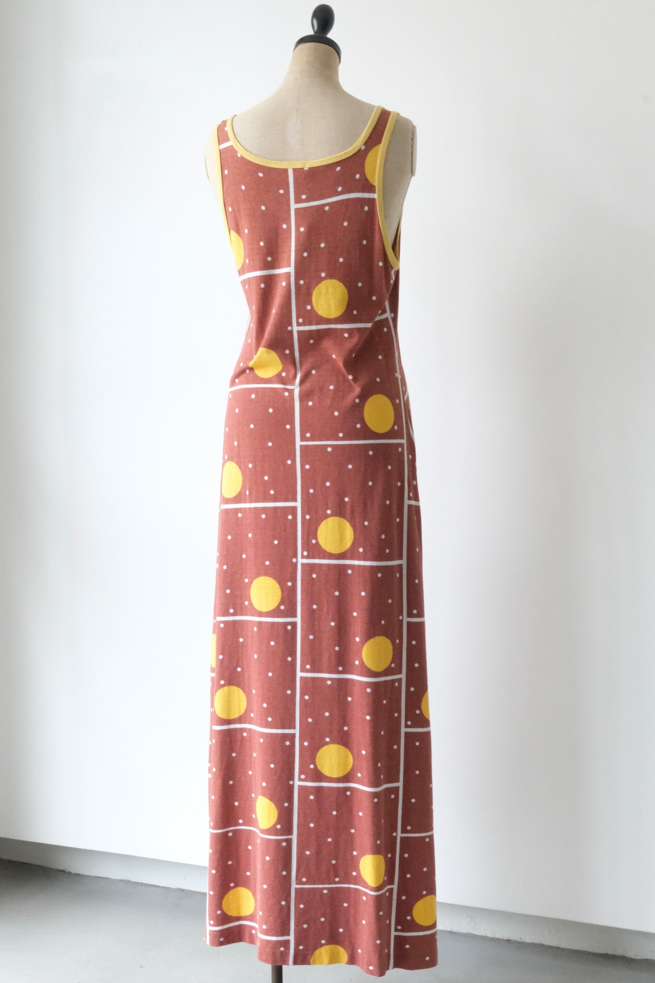 Vintage retro geometric dot maxi tank dress