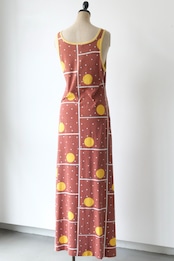 Vintage retro geometric dot maxi tank dress