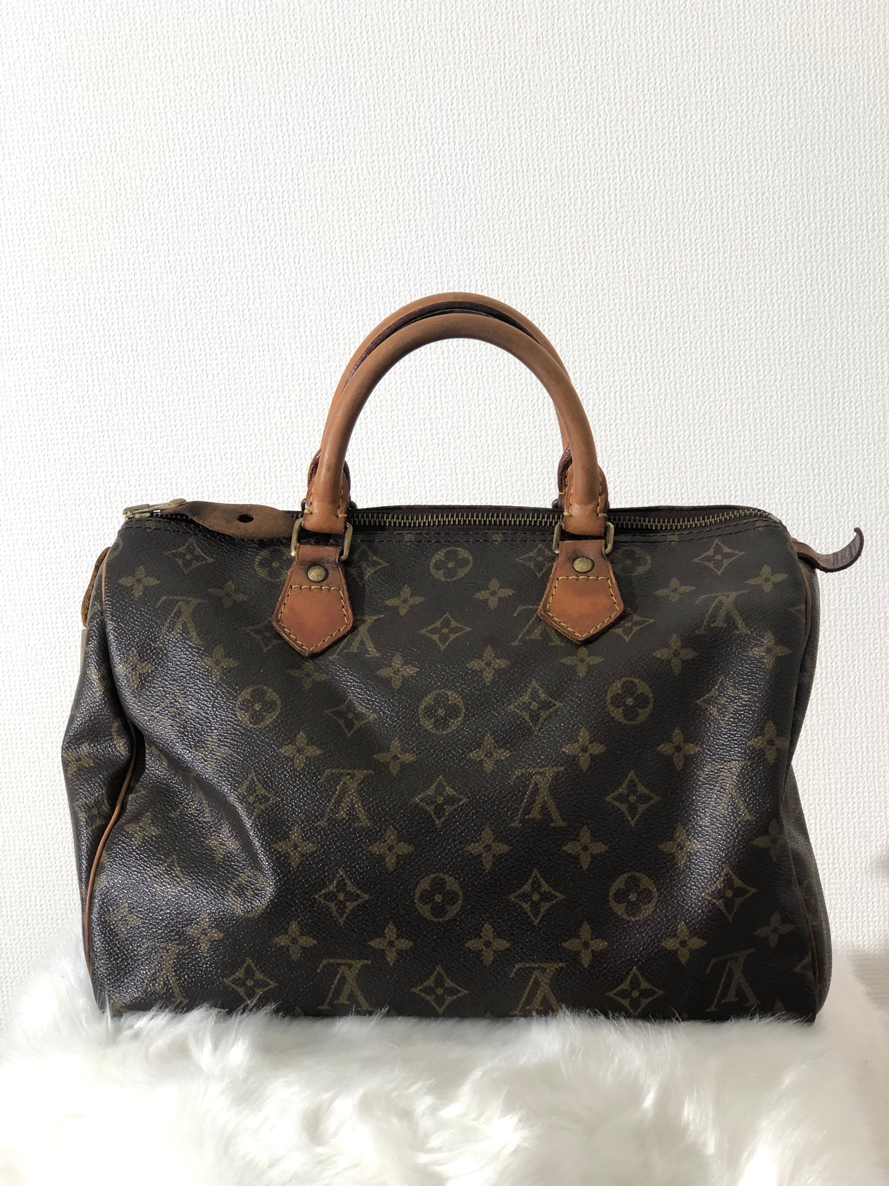 LOUIS VUITTON ルイ ヴィトン　モノグラム　PVC×レザー　スピーディ35　ハンドバッグ　ブラウン　vintage　ヴィンテージ　 ボストンバッグ　オールド　zt45t8 | VintageShop solo powered by BASE