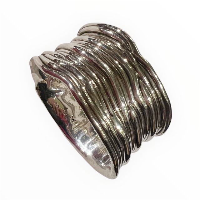 Vintage Israel Silver Wide Modern Bangle イスラエル製 ヴィンテージ シルバー ワイドモダンバングル